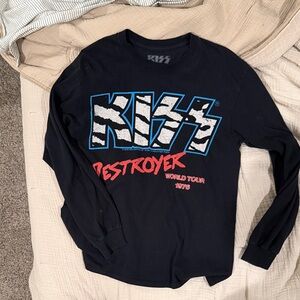 Kiss Black and Red Long Sleeve Tee